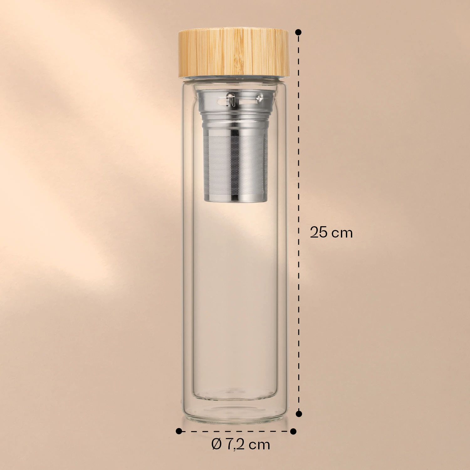 Teeflasche Mit Deckel Und Sieb 500 Ml Doppelwandiges Glas Bambus Hülle 8 Teeflasche Mit Deckel Und Sieb 500 Ml Doppelwandiges Glas Bambus Hülle – Bild 7