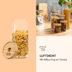 Stapelglas Mit Bambusdeckel 1000 Ml Stapelbar Luftdicht -Klarstein 10038241 de 0005 logo