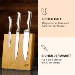 Messerblock Schräg, Magnetisch, Für 4-6 Messer, Bambus, Edelstahl 10 Messerblock Schräg, Magnetisch, Für 4-6 Messer, Bambus, Edelstahl -Klarstein 10038281 de 0003 logo