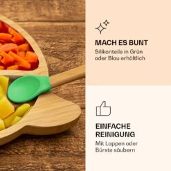 Kindergeschirr Bambusteller & Löffel 250 Ml Inkl. Saugnapf 18 X 18 Cm -Klarstein 10038285 de 0005 logo