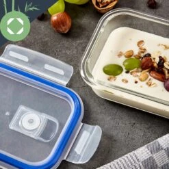 Rechteckige Glasbox 1520 Ml, 1040 Ml, 640 Ml, 370 Ml Mit Deckel 4er-Set -Klarstein 10038296 yy 0005 logo