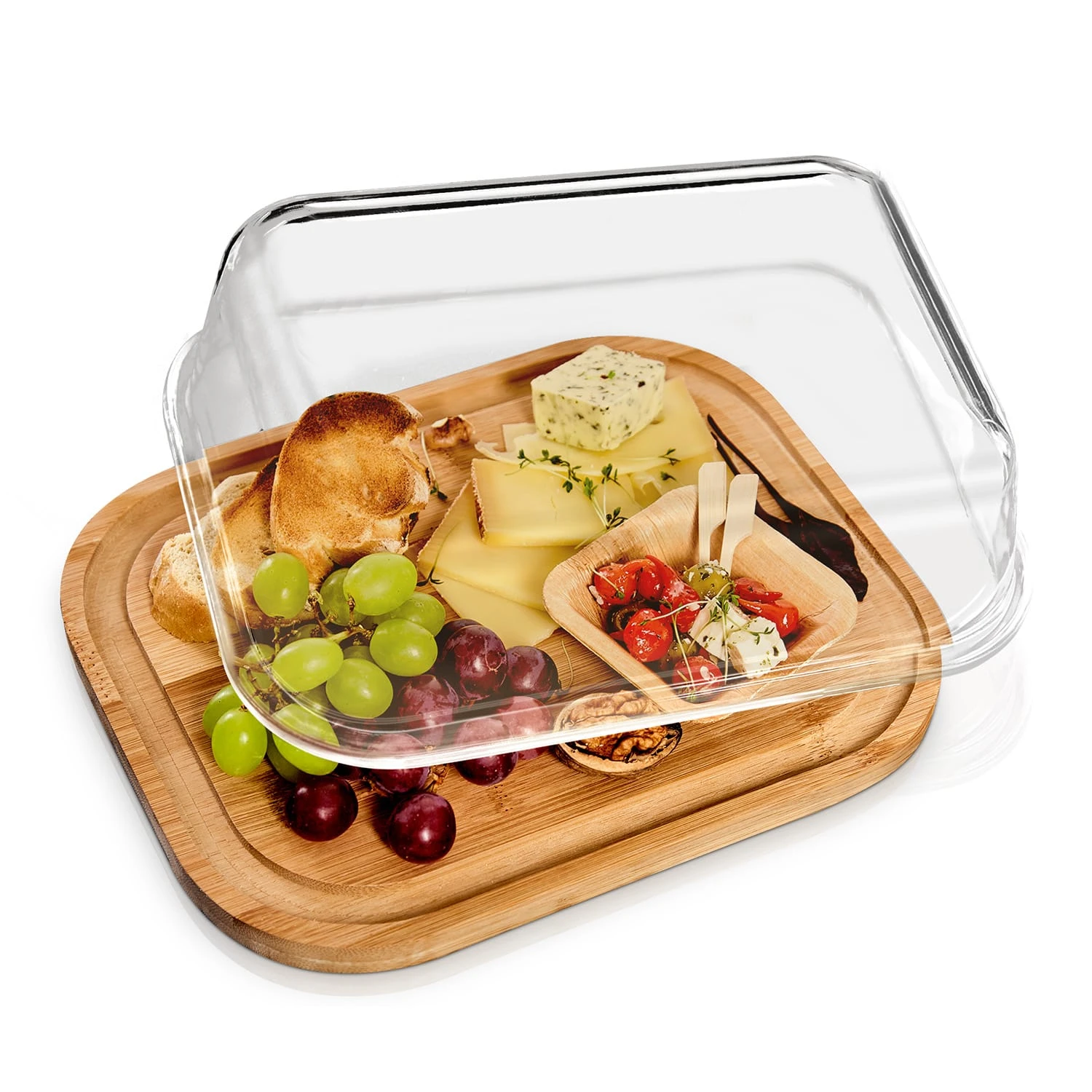 Glas-Servierplatte Luftdicht Geschmacksneutral Spülmaschinenfest 3 Glas-Servierplatte Luftdicht Geschmacksneutral Spülmaschinenfest