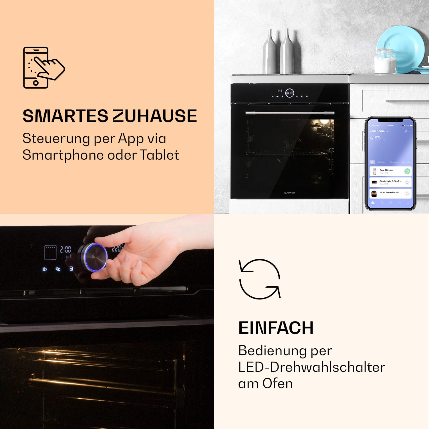 Illuminosa Smart Einbaubackofen 2800W 11 Funktionen App-Steuerung 5 Illuminosa Smart Einbaubackofen 2800W 11 Funktionen App-Steuerung – Bild 3
