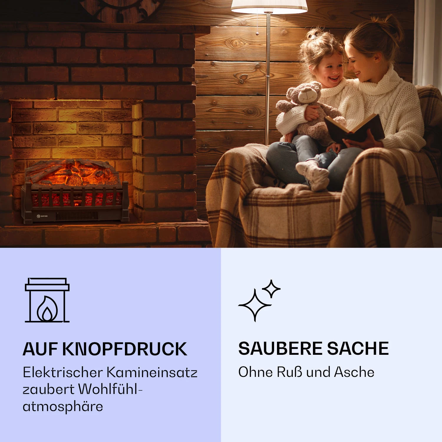Kamini FXL 2G Elektrischer Kamin Kamineinsatz 1800 W LED-3D-Flammenillusion 4 Kamini FXL 2G Elektrischer Kamin Kamineinsatz 1800 W LED-3D-Flammenillusion – Bild 2