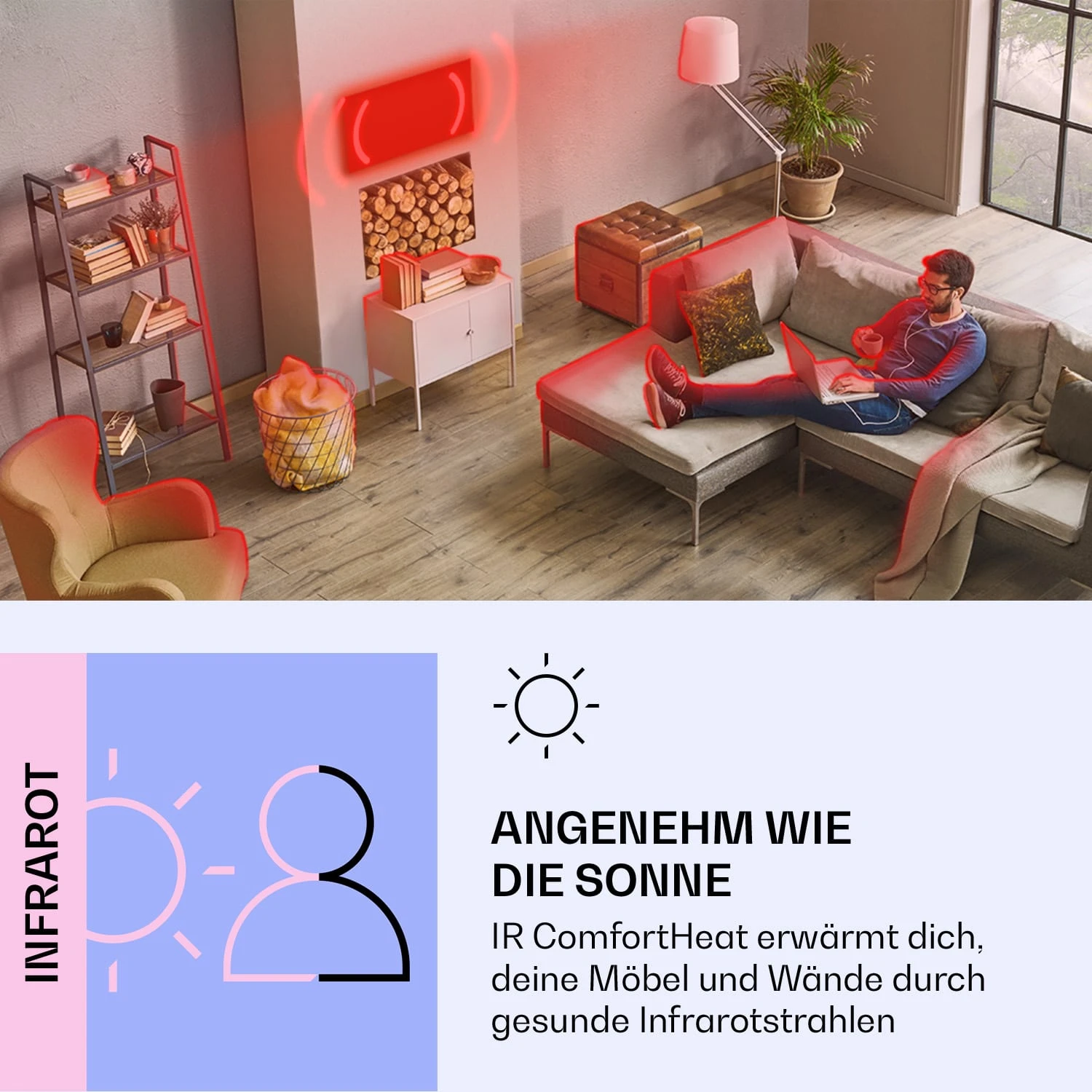 Wondersky Decken-Infrarotheizstrahler 2-er Set 700W 60 X 6 X 120 Cm (BxHxT) IP44 6 Wondersky Decken-Infrarotheizstrahler 2-er Set 700W 60 X 6 X 120 Cm (BxHxT) IP44 – Bild 4