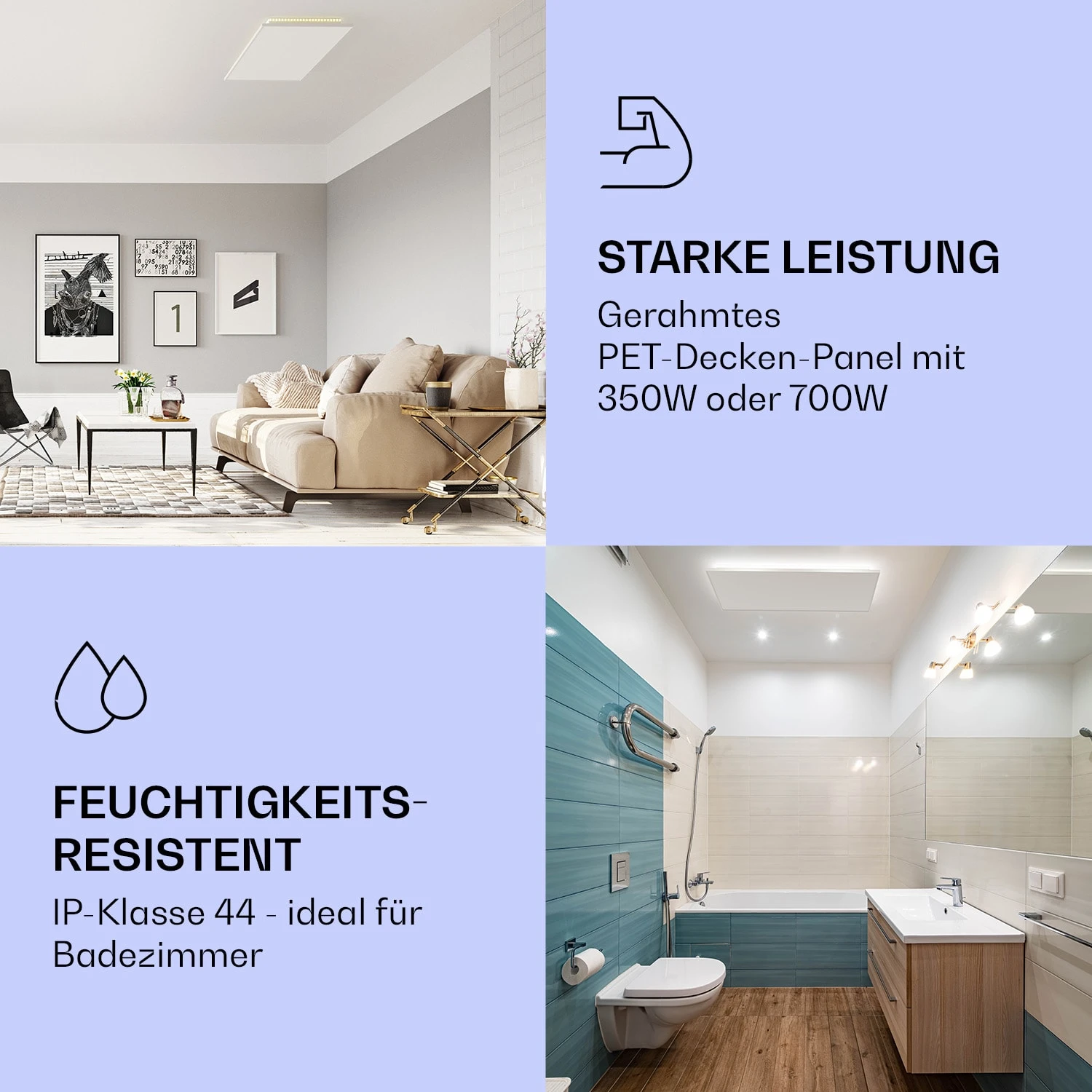 Wondersky Decken-Infrarotheizstrahler 2-er Set 700W 60 X 6 X 120 Cm (BxHxT) IP44 7 Wondersky Decken-Infrarotheizstrahler 2-er Set 700W 60 X 6 X 120 Cm (BxHxT) IP44 – Bild 5