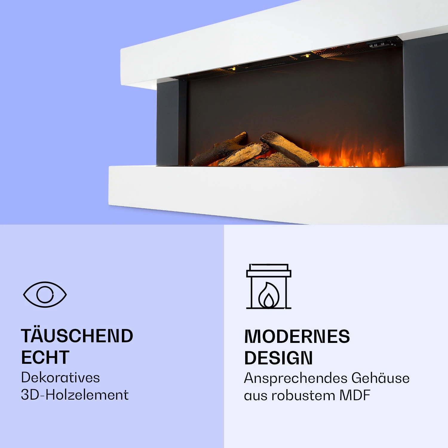 Studio Light & Fire 1 Smart Kamin 1000/2000W MDF WiFi-Steuerung 7 Studio Light & Fire 1 Smart Kamin 1000/2000W MDF WiFi-Steuerung – Bild 5