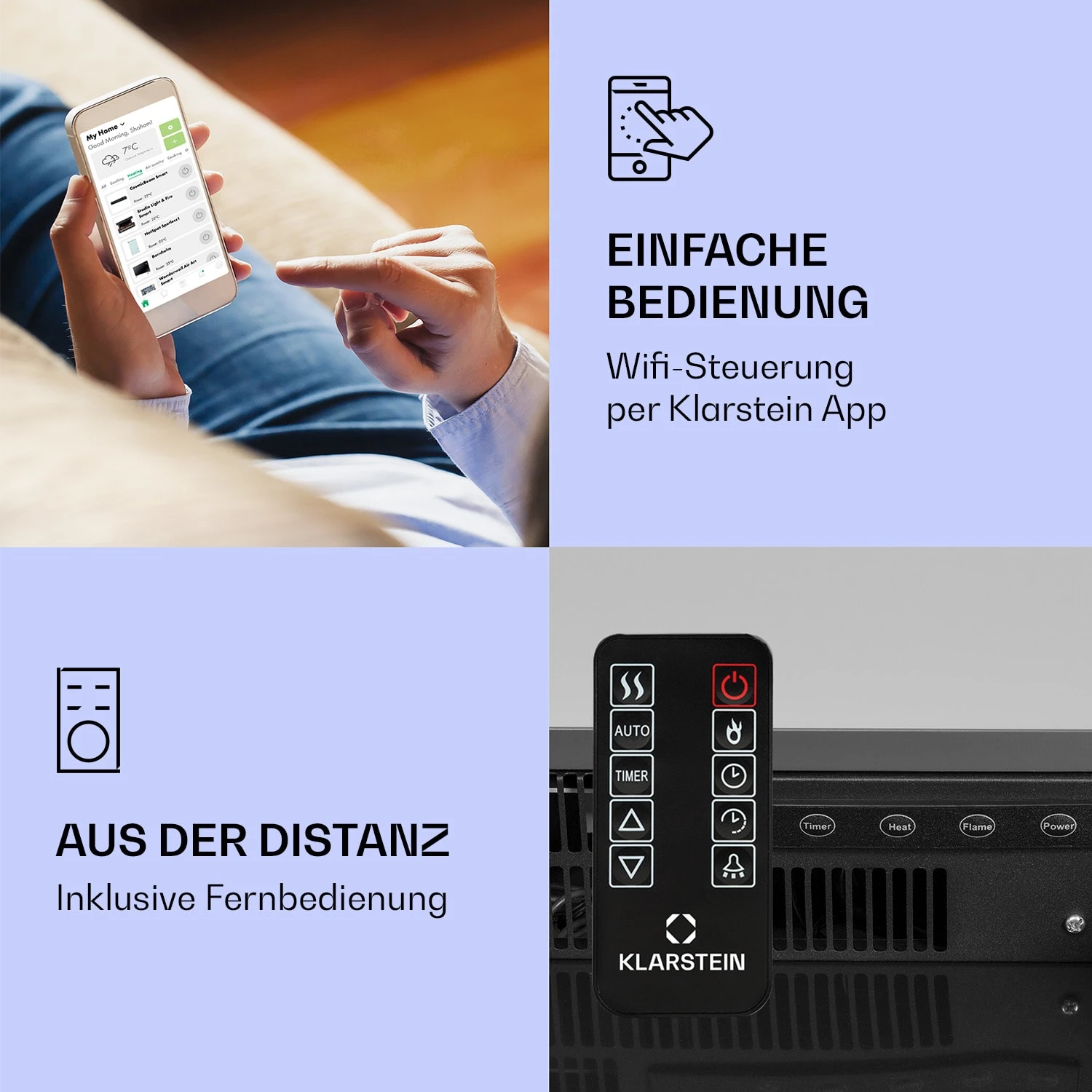 Studio Light & Fire 2 Smart Kamin 1000/2000W MDF WiFi-Steuerung 4 Studio Light & Fire 2 Smart Kamin 1000/2000W MDF WiFi-Steuerung – Bild 2