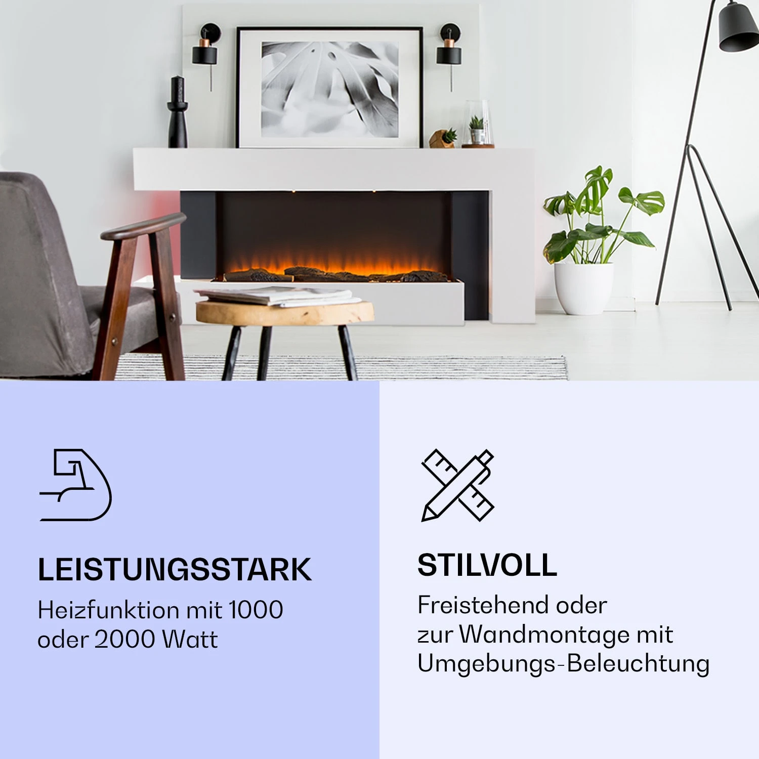 Studio Light & Fire 2 Smart Kamin 1000/2000W MDF WiFi-Steuerung 5 Studio Light & Fire 2 Smart Kamin 1000/2000W MDF WiFi-Steuerung – Bild 3