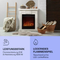 Frosty Peak Elektrischer Kamin 1800 W 10 Bis 30 °C Fernbedienung -Klarstein 10038397 de 0004 logo