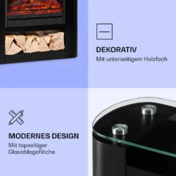 Studio 5 Arc Elektrokamin 1800 W LED-Flammen Heizlüfter Fernbedienung -Klarstein 10038401 de 0005 logo