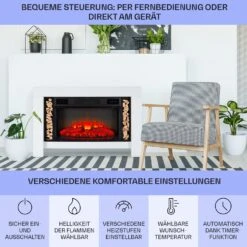 Studio Loft 2 Elektrokamin 1900 W LED-Technik Fernbedienung -Klarstein 10038617 de 0006 usp
