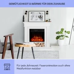 Las Pilas Elektrokamin Heizlüfter 900/1800W Wochentimer Fernbedienung -Klarstein 10038629 de 0004 usp