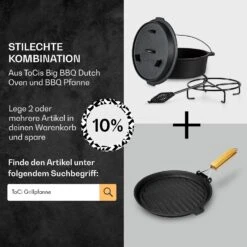 Guernsey Premium Dutch Oven 12.0 BBQ-Topf Gusseisen Voreingebrannt Größe XL / 12 Qt 15 Guernsey Premium Dutch Oven 12.0 BBQ-Topf Gusseisen Voreingebrannt Größe XL / 12 Qt -Klarstein 10038640 de 0007 usp