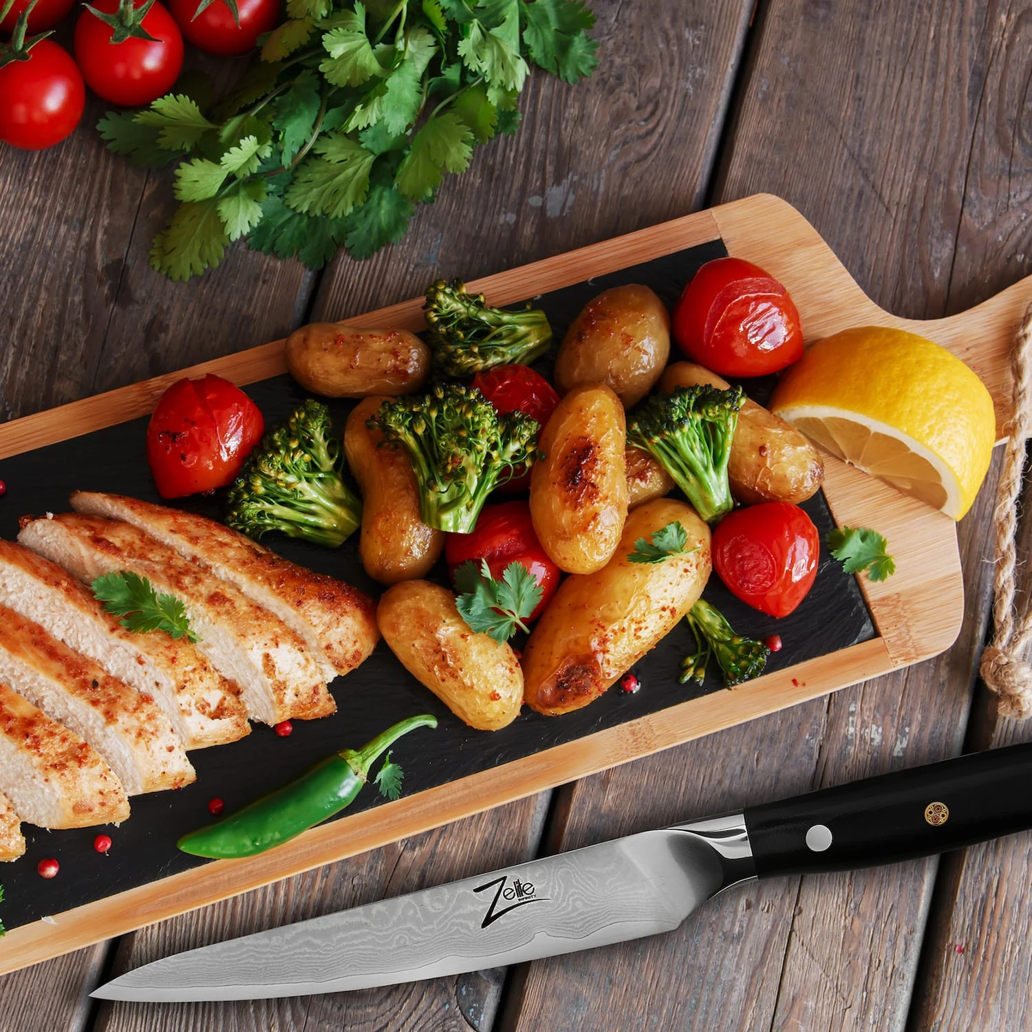 Alpha-Royal Japanese Serie 6" Allzweckmesser Damaszener-Stahl 67-lagig 5 Alpha-Royal Japanese Serie 6" Allzweckmesser Damaszener-Stahl 67-lagig – Bild 3