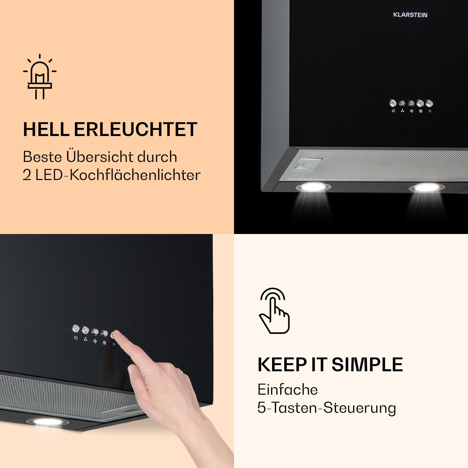 Monumenta Wandabzugshaube Aluminium 559m³/h LED EEK B 7 Monumenta Wandabzugshaube Aluminium 559m³/h LED EEK B – Bild 5