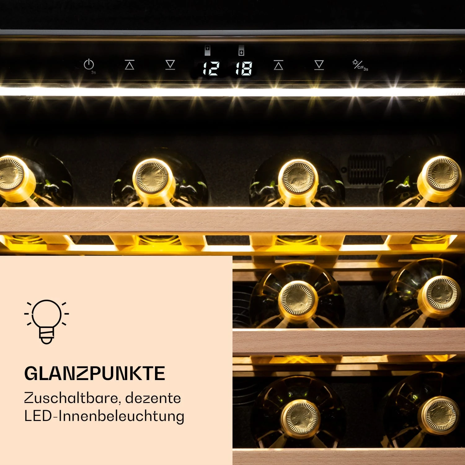 Klarstein Vinamour 77 Duo Weinkühlschrank 191 Liter 5 - 20 °C 2 Kühlzonen 8 Klarstein Vinamour 77 Duo Weinkühlschrank 191 Liter 5 - 20 °C 2 Kühlzonen – Bild 6