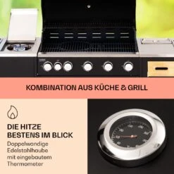 Jersey Outdoor Kitchen Gasgrill Spüle 20,7 KW 5+1 Brenner Mobil 12 Jersey Outdoor Kitchen Gasgrill Spüle 20,7 KW 5+1 Brenner Mobil -Klarstein 10039854 de 0003 usp