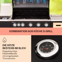 Jersey Outdoor Kitchen Gasgrill 20,7 KW 5+1 Brenner Mobil Regenschutz 12 Jersey Outdoor Kitchen Gasgrill 20,7 KW 5+1 Brenner Mobil Regenschutz -Klarstein 10039855 de 0003 usp