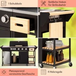 Jersey Outdoor Kitchen Gasgrill 20,7 KW 5+1 Brenner Mobil Regenschutz 14 Jersey Outdoor Kitchen Gasgrill 20,7 KW 5+1 Brenner Mobil Regenschutz -Klarstein 10039855 de 0005 usp