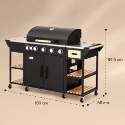 Jersey Outdoor Kitchen Gasgrill 20,7 KW 5+1 Brenner Mobil Regenschutz 17 Jersey Outdoor Kitchen Gasgrill 20,7 KW 5+1 Brenner Mobil Regenschutz -Klarstein 10039855 yy 0008 dimensions