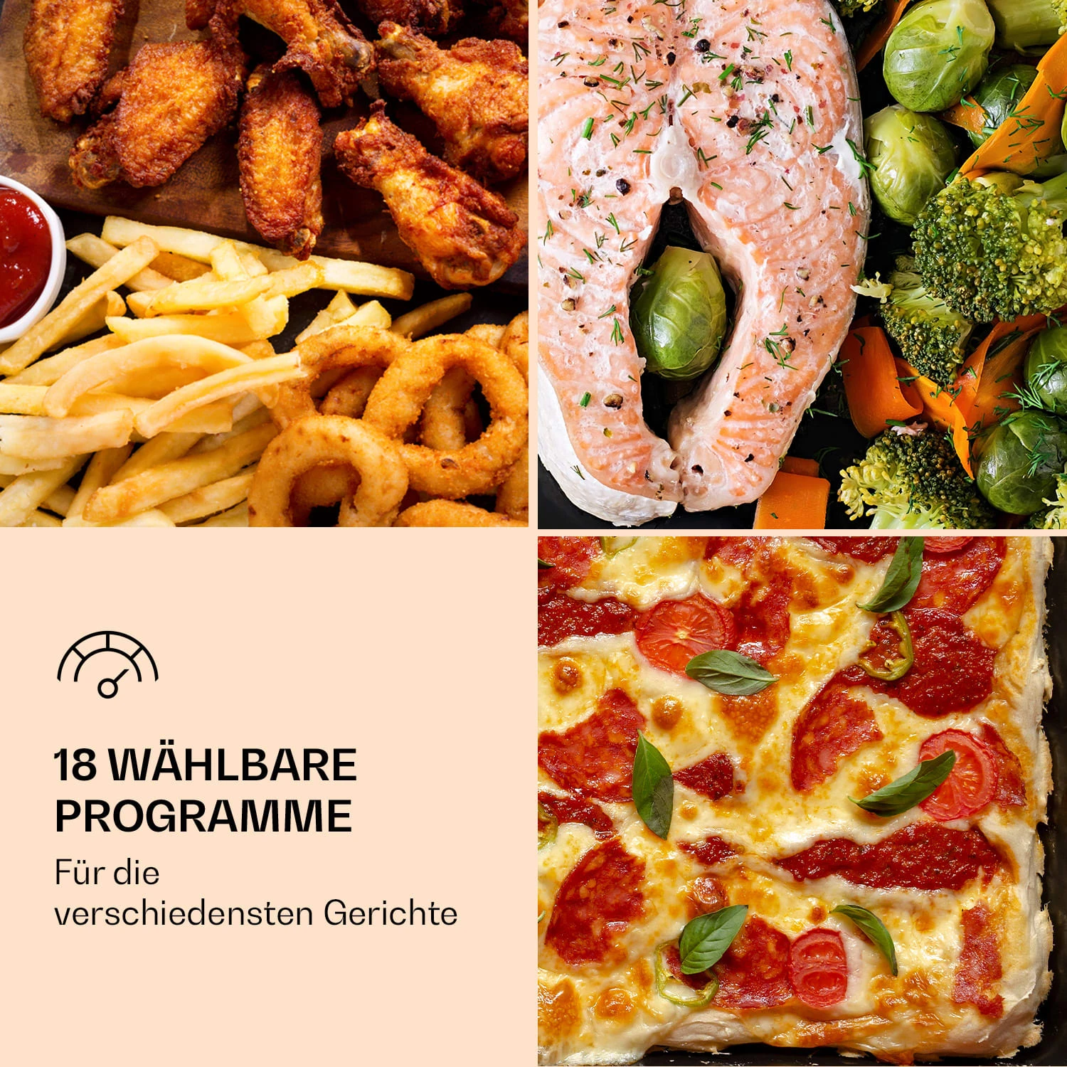 Vigor Air Heißluftfritteuse 1800 W 30 Liter 18 Programme 6 Vigor Air Heißluftfritteuse 1800 W 30 Liter 18 Programme – Bild 4