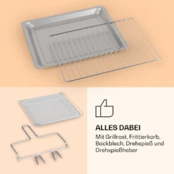 Vigor Air Heißluftfritteuse 1800 W 30 Liter 18 Programme 16 Vigor Air Heißluftfritteuse 1800 W 30 Liter 18 Programme -Klarstein 10039941 de 0007 logo