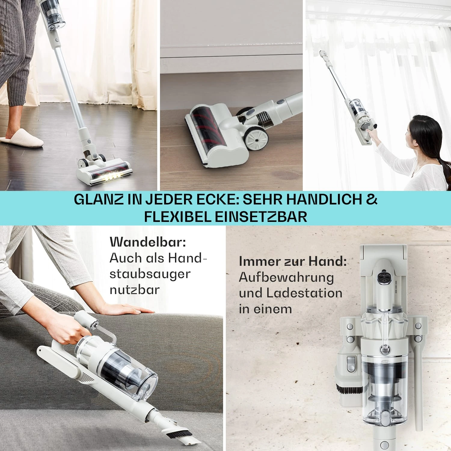 LARMA Staubsauger Kabellos Beutellos Akku 45 Min Laufzeit Max. LED 7 LARMA Staubsauger Kabellos Beutellos Akku 45 Min Laufzeit Max. LED – Bild 5