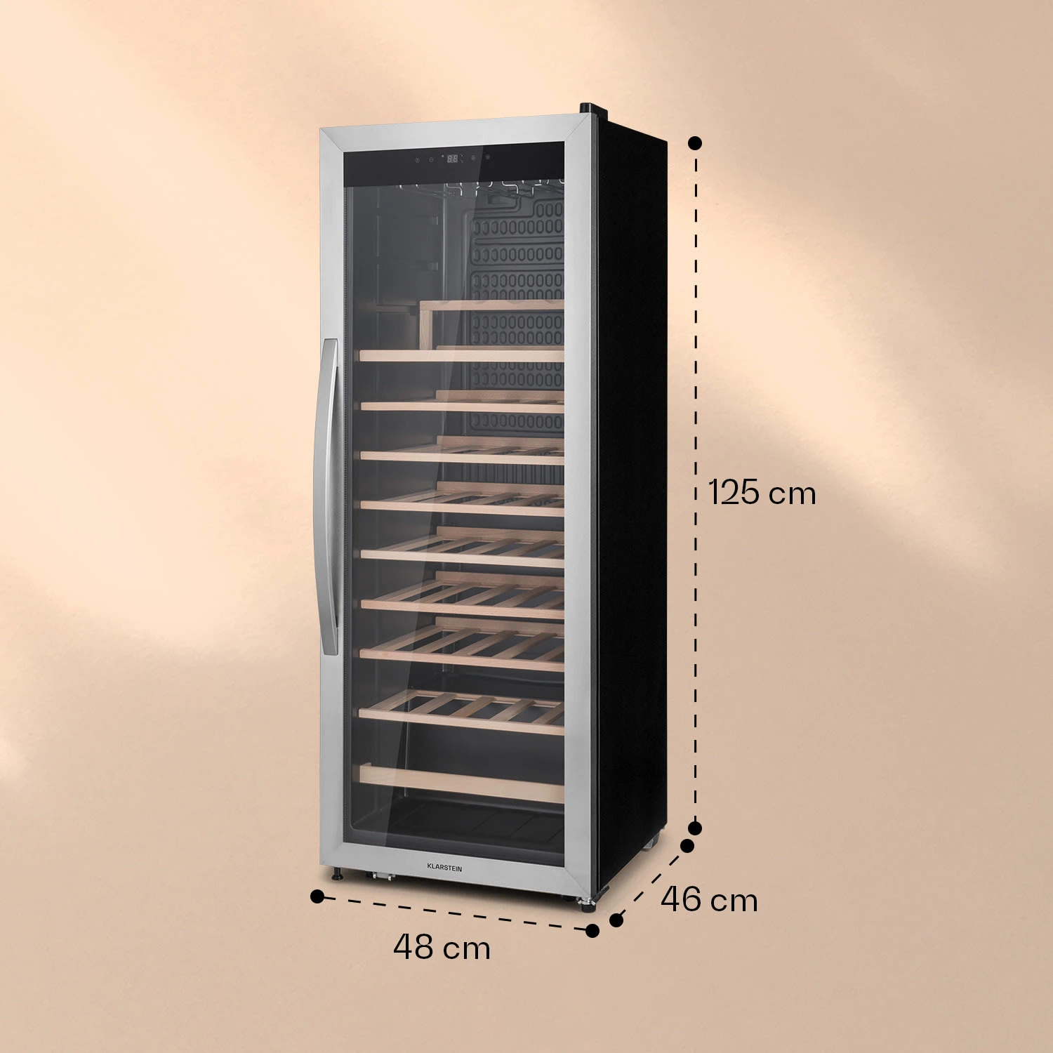 Vinamour 46 Uno Weinkühlschrank 1 Zonen 155 L/46 Fl. 4-18 °C Edelstahl 8 Vinamour 46 Uno Weinkühlschrank 1 Zonen 155 L/46 Fl. 4-18 °C Edelstahl – Bild 6
