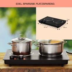 Ramsey Doppel-Kochfeld 2400W 11 Leistungsstufen Glaskeramik -Klarstein 10040071 de 0006 usp