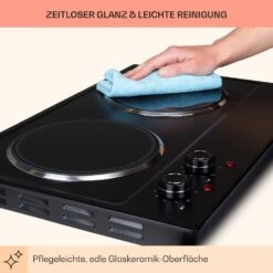 Ramsey Doppel-Kochfeld 2400W 11 Leistungsstufen Glaskeramik -Klarstein 10040071 de 0008 usp