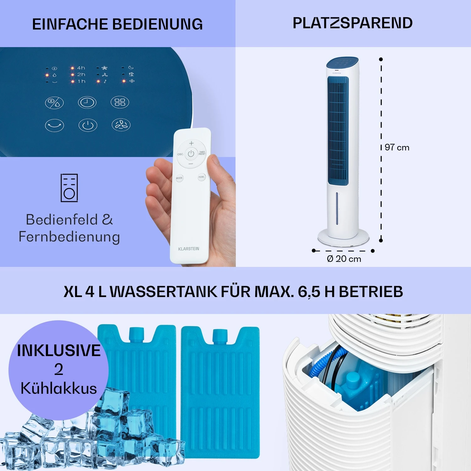 Mistral 5-in-1 Luftkühler Ventilator Ionisator 360 M³/h Fernbedienung 8 Mistral 5-in-1 Luftkühler Ventilator Ionisator 360 M³/h Fernbedienung – Bild 6