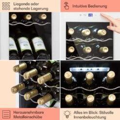 Shiraz 15 Slim Uno Weinkühlschrank 44l Touch-Bedienfeld 5-18°C 14 Shiraz 15 Slim Uno Weinkühlschrank 44l Touch-Bedienfeld 5-18°C -Klarstein 10040214 de 0005 usp