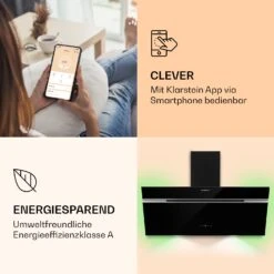 Alina 90 Smart Dunstabzugshaube 90cm 594m³/h LED Ambiente Glasfront 12 Alina 90 Smart Dunstabzugshaube 90cm 594m³/h LED Ambiente Glasfront -Klarstein 10040232 de 0003 logo