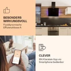 Aurora 60 Smart Dunstabzugshaube 550 M³/h 60cm Kopffrei Ambiente-Licht EEC A++ 12 Aurora 60 Smart Dunstabzugshaube 550 M³/h 60cm Kopffrei Ambiente-Licht EEC A++ -Klarstein 10040234 de 0003 logo