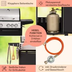 Kingsville 3.1 Kombigrill Gas + Kohle 10,9 KW 3+1 Brenner 15 Kingsville 3.1 Kombigrill Gas + Kohle 10,9 KW 3+1 Brenner -Klarstein 10040270 de 0006 usp