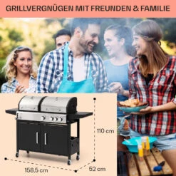 Kingsville 3.1 Kombigrill Gas + Kohle 10,9 KW 3+1 Brenner 16 Kingsville 3.1 Kombigrill Gas + Kohle 10,9 KW 3+1 Brenner -Klarstein 10040270 de 0007 usp