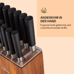 Kitano XL 13tlg. Messer-Set Mit Block 12 Messer Stahl Edler Holzblock -Klarstein 10040325 de 0006 logo
