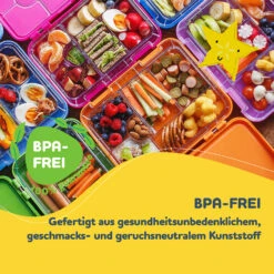 Junior Lunchbox 6 Fächer 21,3 X 15 X 4,5 Cm (BxHxT) BPA-frei -Klarstein 10040339 de 0002 usp