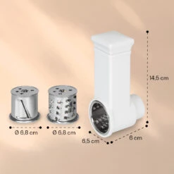 Renata Salat-Reibeaufsatz Zubehör Grob, Mittel, Fein -Klarstein 10040501 yy 0004 dimensions