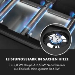 Valdosta 3.1 Gasgrill 3 X 2,8 KW + 2,5 KW Brenner Edelstahl Mobil 16 Valdosta 3.1 Gasgrill 3 X 2,8 KW + 2,5 KW Brenner Edelstahl Mobil -Klarstein 10040704 de 0005 logo