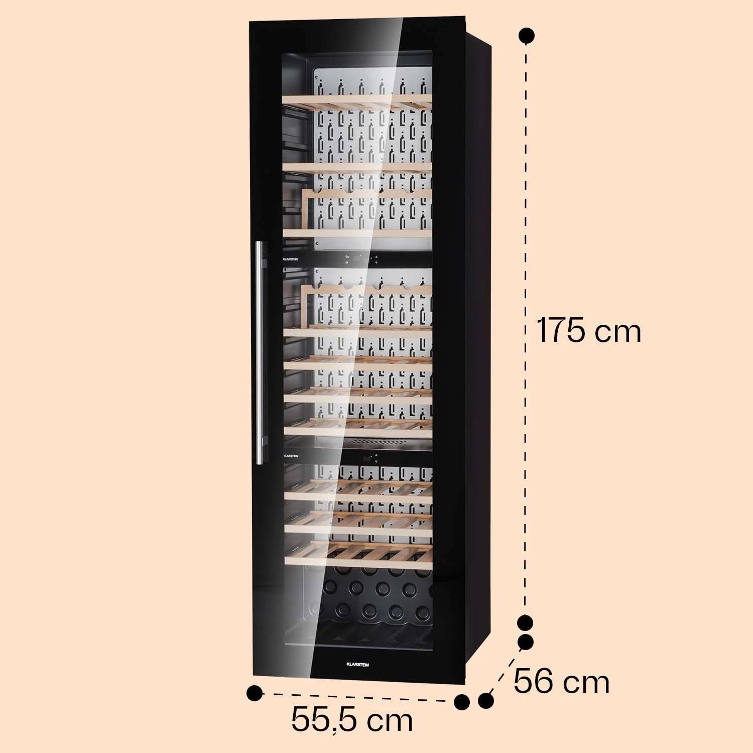 Vinsider 89 Built-In Trio Built-In Weinkühlschrank 5 – 18 °C Touch-Bedienfeld Holzregale 10 Vinsider 89 Built-In Trio Built-In Weinkühlschrank 5 – 18 °C Touch-Bedienfeld Holzregale – Bild 8