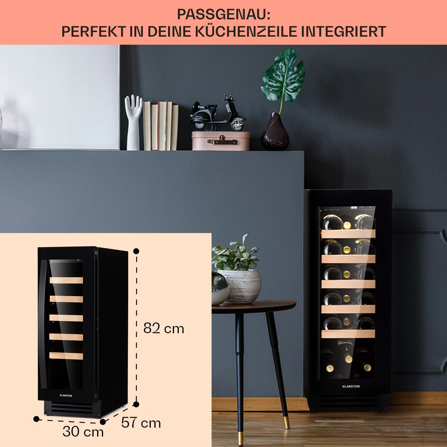Vinovilla 20 Built-In Weinkühlschrank 50l / 20 Flaschen Glastür Edelstahl 8 Vinovilla 20 Built-In Weinkühlschrank 50l / 20 Flaschen Glastür Edelstahl – Bild 6