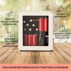 PopLife 48 Getränkekühler Kühlschrank 0-10 °C Retro-Design -Klarstein 10040737 de 0005 usp