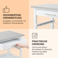 Vermont Servierwagen Küchenwagen 5 Etagen Holz Edelstahl Mobil 13 Vermont Servierwagen Küchenwagen 5 Etagen Holz Edelstahl Mobil -Klarstein 10041118 de 0005 logo