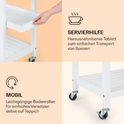 Vermont Servierwagen Küchenwagen 5 Etagen Holz Edelstahl Mobil 14 Vermont Servierwagen Küchenwagen 5 Etagen Holz Edelstahl Mobil -Klarstein 10041118 de 0006 logo