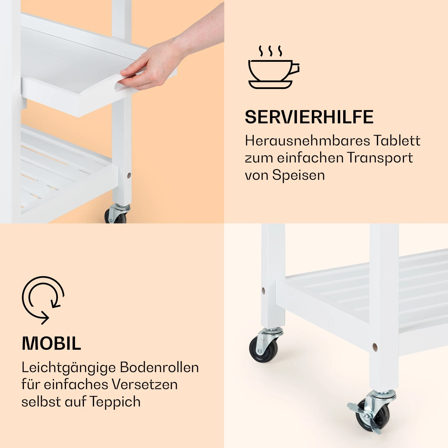 Vermont Servierwagen Küchenwagen 5 Etagen Holz Edelstahl Mobil 8 Vermont Servierwagen Küchenwagen 5 Etagen Holz Edelstahl Mobil – Bild 6