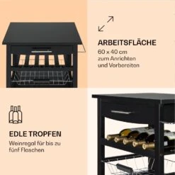 Louisiana Servierwagen Küchenwagen 5 Etagen Holz Handtuchhalter Mobil 12 Louisiana Servierwagen Küchenwagen 5 Etagen Holz Handtuchhalter Mobil -Klarstein 10041123 de 0003 logo