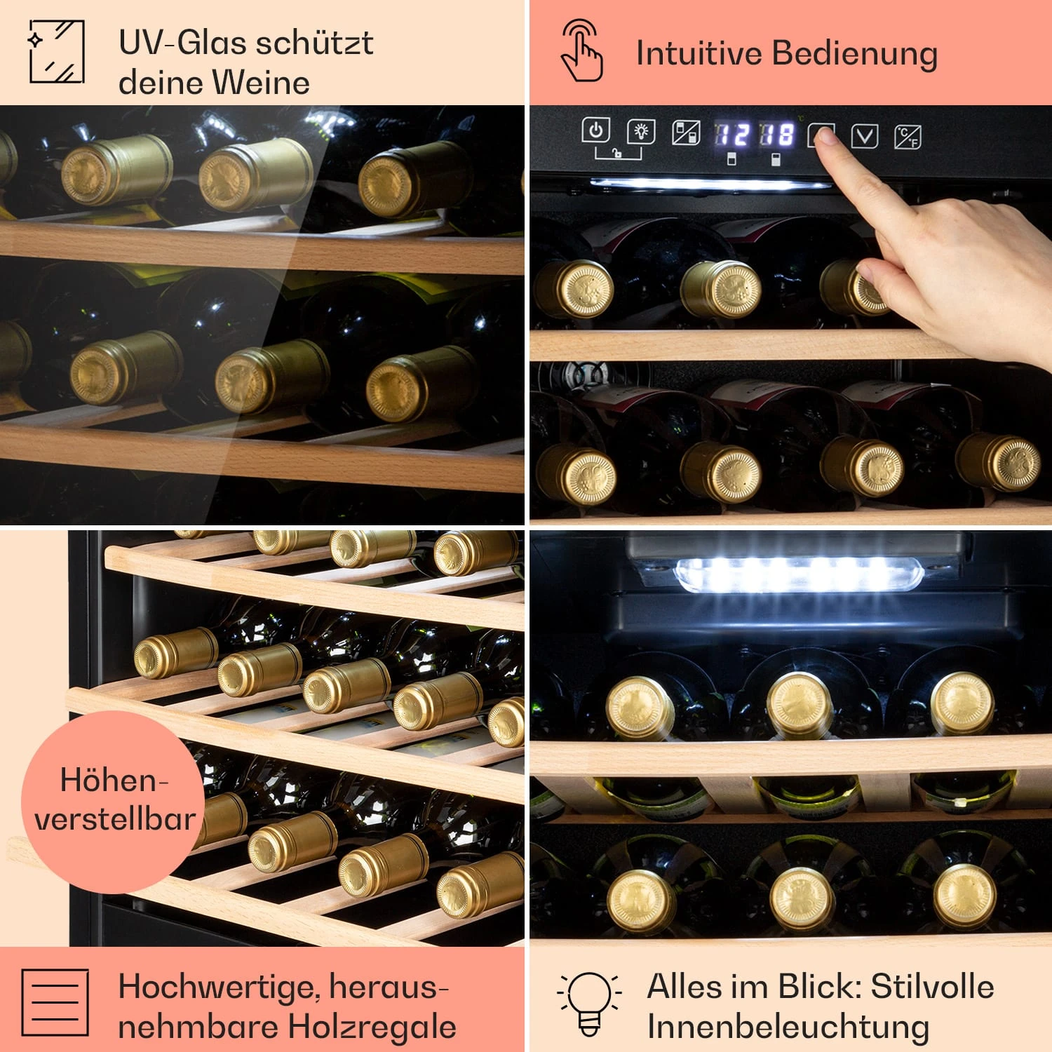 Barossa 29 Duo Weinkühlschrank 29 Fl 80 Ltr 2 Zonen Drucktasten 7 Barossa 29 Duo Weinkühlschrank 29 Fl 80 Ltr 2 Zonen Drucktasten – Bild 5