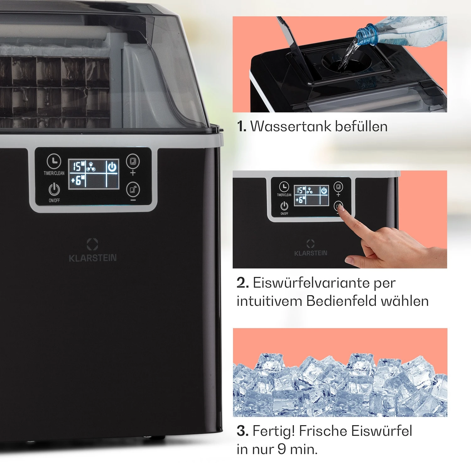 Chios Eiswürfelmaschine 20 Kg/24 H Auto-Clean 3,2-Liter Wassertank 6 Chios Eiswürfelmaschine 20 Kg/24 H Auto-Clean 3,2-Liter Wassertank – Bild 4